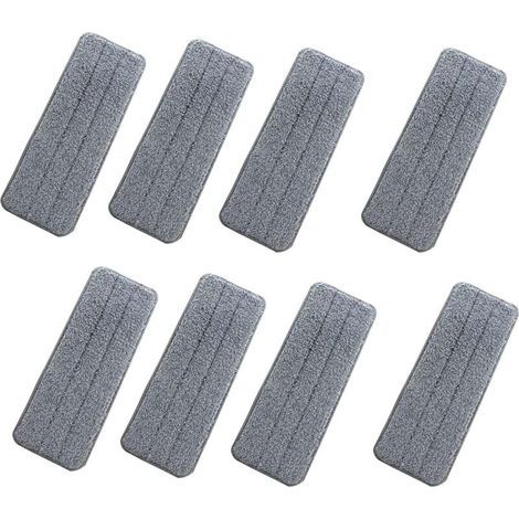 8 Pièces Housse de Nettoyage de Rechange, Têtes de Rechange pour Balai Serpillère, Mop Remplacement des Tampons, pour la Plupart des Surfaces Dures Planes, Sols Bois Massif, Sols en Bambou (1/4)