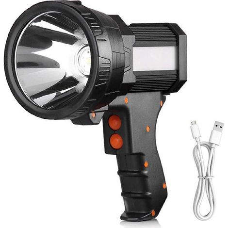 Projecteur rechargeable ultra-lumineux 1000 000 lm LED portable d'extérieur étanche IP54, chargement USB pour