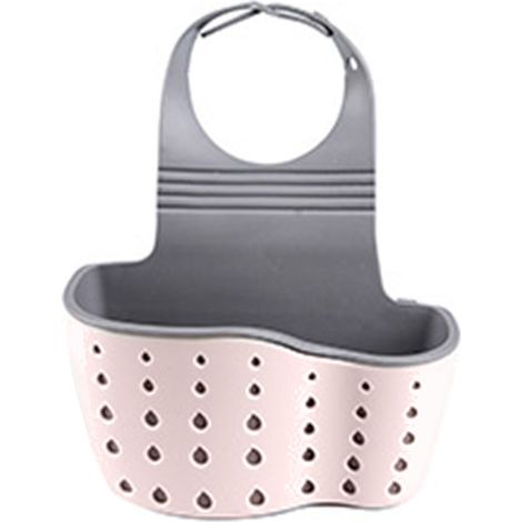 Bolsa de almacenamiento colgante para grifo de cocina, cesta de drenaje montada en la pared, bolsas de drenaje rosas
