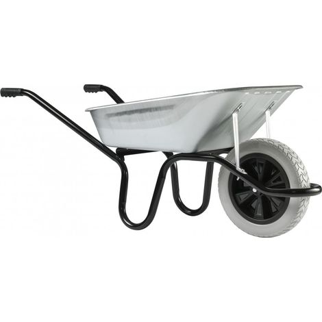 Haemmerlin – Brouette de jardin 100 L – Charge utile 150 kg – Châssis CP2i® ergonomique – Roue increvable Ø 400 mm – Caisse galvanisée anti-corrosion