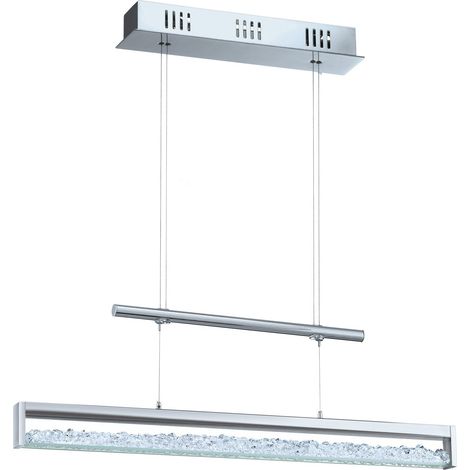 Lampe Suspension Cardito en Aluminium, Acier et Cristal à Hauteur Réglable avec 1 Ampoule 24,69 W 510 Lm 70 X 110 cm (1/2)
