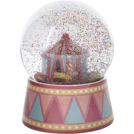 Schneekugel Zirkuszelt Ø 6,5 cm - Polyresin
