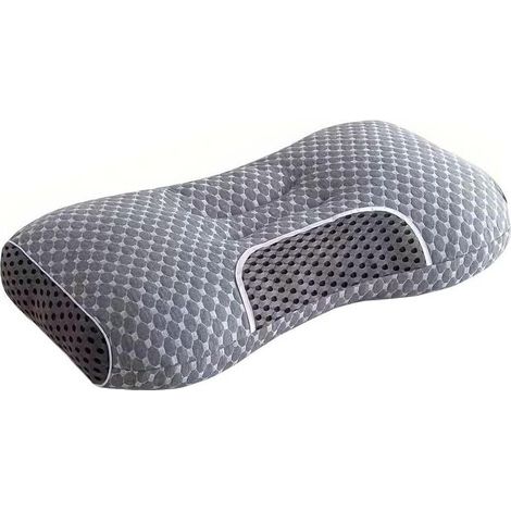 Oreiller ergonomique 3D cervical en côtelé, soutien optimal pour nuque et épaules, adapté à toutes les positions de sommeil pour adulte (1/2)