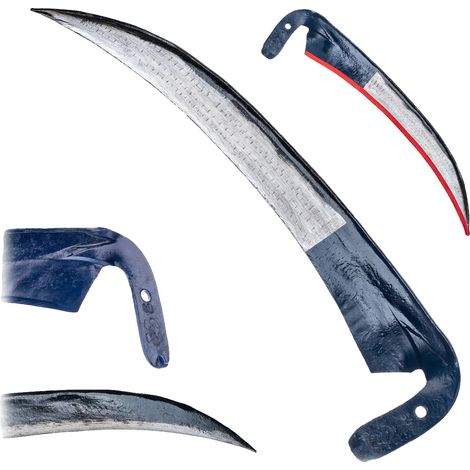 Falce a mano, struttura in metallo, lunghezza 50 cm, lama profilata con precisione, design leggero, impugnatura ergonomica. (1/5)