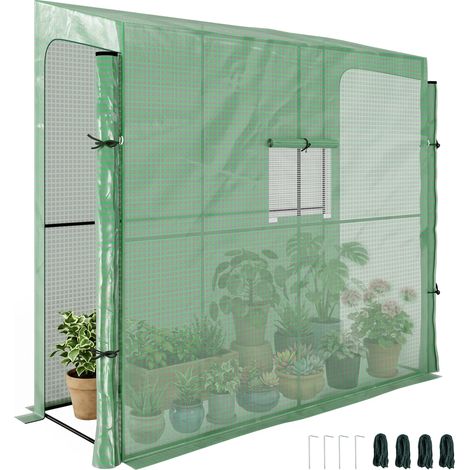 Serre de jardin murale pour tomates,2 portes zippées et 1 fenêtre,dimensions 200x80x200/180 cm,idéale pour cultiver vos plantes