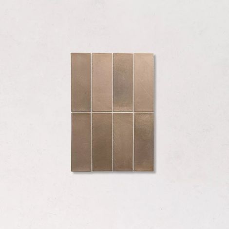 Carrelage Effet Zellige Marron Clair MIYAKO Amber Brown 5x15cm (1/2)