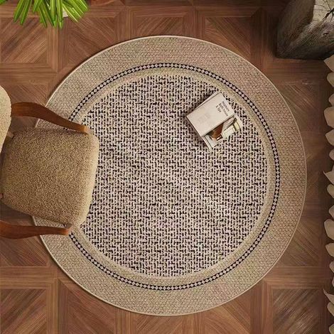 Tapis rond pour chaise de bureau, tapis antidérapant pour salon, chambre ou bureau d’enfant, diamètre 80 cm, motif moderne et stable