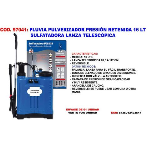 pluvia sulfatadora pulverizador presion retenida 16l telescopica