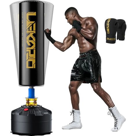 Tour de Boxe, Support d'Entraînement Robuste, Parfait pour les Arts Martiaux, or noir B (1/2)
