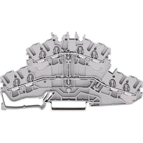 WAGO 2002-2401 Morsetto doppio passante 5.20 mm A molla Attribuzione: L, L Grigio 1 pz.