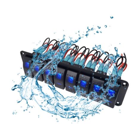 12-24V 8-position panel combination retrofit switch for truck, bus, RV, boat, and yacht control (1/4)