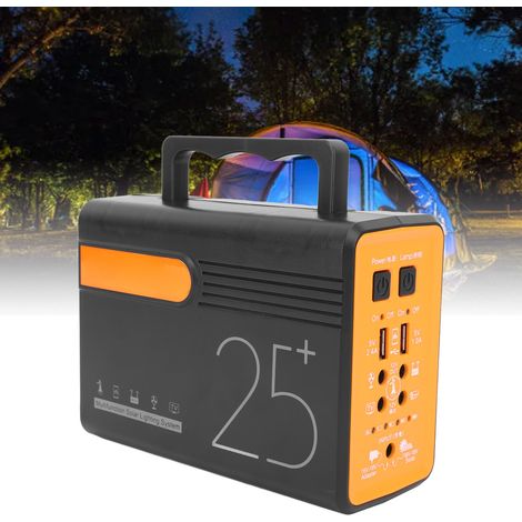 [Generador solar portátil] LM 3616 Estación de carga para camping de 12 V con panel solar y 4 luces LED, ABS/PC, 25200 mAh