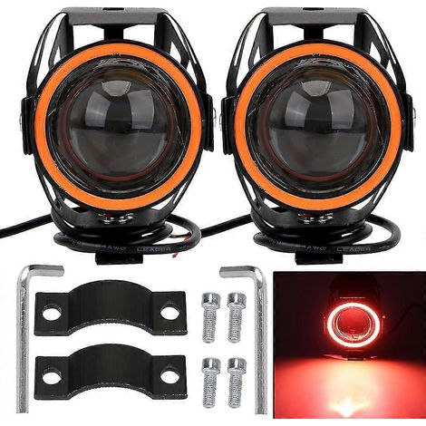 Exquisite LED-Motorrad-Angel-Eyes-Zusatzscheinwerfer U7, superhelle 125-W-Motorradscheinwerfer (2 Stück) (1/4)
