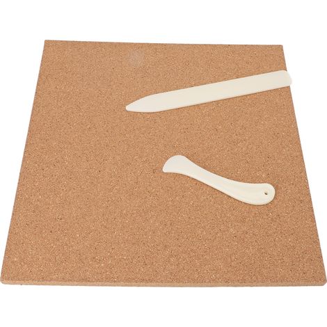 Tapis de travail en vitrail, 4 pièces, panneau de liège résistant à la chaleur, mur auto-adhésif avec 2 grattoirs (1/5)
