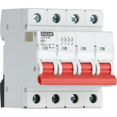 25A/40A/63A 4P 415V AC Disconnector Switch, DIN Rail Mount, Occupies 4 Modules, In=40A (JVD16-63-4P-40A) (1/5)