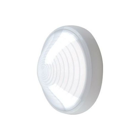 Hublot extérieur fluo 1X13W Ø 250mm blanc polycarbonate lampe 4000K G24q-1 ballast elec CL2 IK08 IP44 SUPER 62 EBENOID 078682
