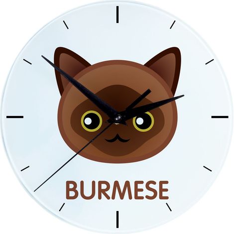 Burmańska - Reloj de MDF con gráficos e inscripción de Art-Dog (1/4)