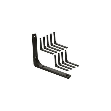 10 Pcs Equerre Etagere Murale Noir, Equerre Metal 150mm x 125mm, Equerre Charge Lourde Support Etagere Murale