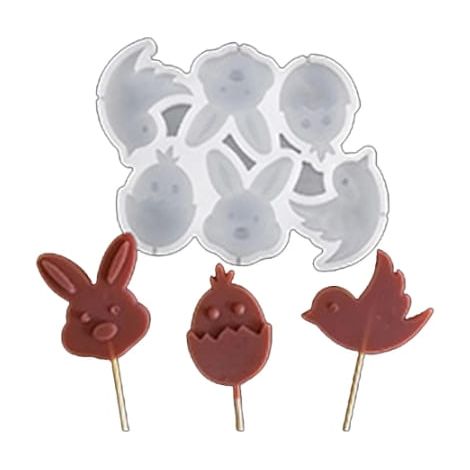 Molde de silicona para isomalt Conejo de Pascua Pollo (1/2)