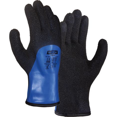 teXXor® Chemikalien-Schnittschutzhandschuhe PVC GEFÜTTERT, Blau/Schwarz