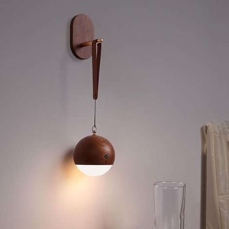 Veilleuse à Commande Vocale, 3 Niveaux de luminosité, Lampe de Chevet en Bois Massif Rechargeable par USB avec Commande Intelligente Activée par la Voix, pour Chambre à [Classe énergétique A] (1/5)