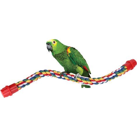 Buntes Hängegestell aus Baumwollseil für Vögel, bequemes Spielzeug für Papageien zum Kauen, Klettern und Nagen. (1/5)