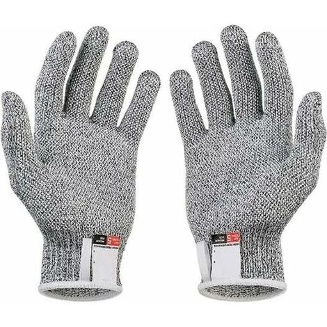 2 Paires de Gants Résistants aux Coupures Gants Anti Coupures de Niveau 5 Certifiés EN 388 Gants de Travail de sécurité pour Cuisine Butcher Jardinage Bricolage S