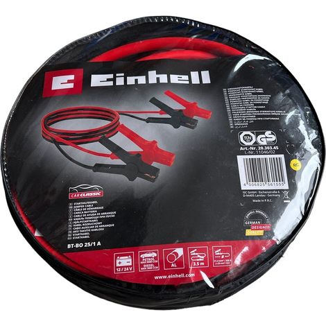Einhell Starthilfekabel BT-BO 25/1 A für Benzin- und Dieselmotoren (4 vollisolierte Polzangen, mit praktischer Tragetasche) (1/3)