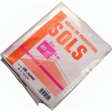 Bâche de protection sol 4x5m épaisse 50 microns – Protection chantiers – Résistante aux déchirures – Pour sols en béton et terrains accidentés – Savy (1/3)