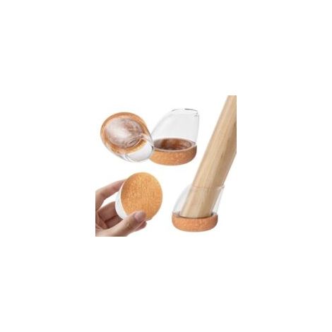 Protectores para patas de sillas, 24 protectores de suelo de silicona con revestimiento de fieltro, reducen el ruido, previenen arañazos, redondos de 14-20 mm - Crezuo