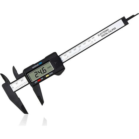 Calibro digitale, calibro digitale classico da 150 mm / 6 pollici con ampio schermo LCD per misurazioni esterne, interne, di profondità e di passo - Strumento di misurazione elettronico