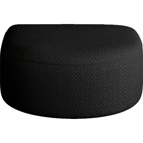Pouf noir Y168, ottoman en tissu noir, repose-pieds noir élégant, 1 pièce, pouf salon noir, meuble d'appoint noir Y168. (1/5)