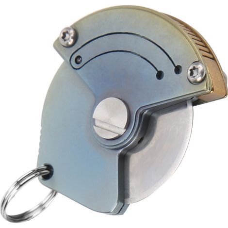 Couteau Pliable Mini en Titane avec Manche Inox et Porte-Clés Coloré, Outil de Poche Compact (1/5)