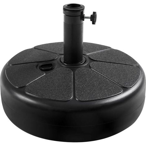 Pied de parasol pour mât de 40 mm, remplissable avec 22 L d'eau ou 36 kg de sable, idéal pour l'extérieur, le jardin, la terrasse et le balcon. (1/4)