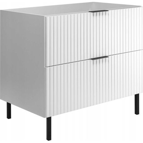 Rodan Waschbeckenunterschrank 80 cm, Weiß Matt, 46 x 80 x 77 cm, MDF, feuchtraumgeeignet, Badmöbel Unterschrank