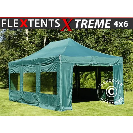 Pop up gazebo FleXtents Xtreme 50 4x6 m Green, incl. 8 sidewalls