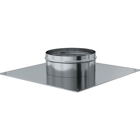TEN – Plaque d'étanchéité inox 350x350 pour tubage Ø80/86 – Ventilation haute 5 cm² – Normes CSTB et CE (1/4)