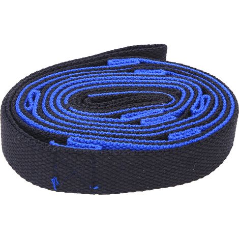 Corde élastique de yoga de 2 m pour augmenter la flexibilité des jambes, bande de musculation pour exercices de fitness et salle de sport (bleu et noir) (1/5)