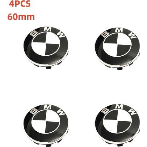 NURIA – BMW 60-mm-Radnabenkappe – Radnabenkappe – Passend als Ersatz für BMW-Radnabenkappen – Schwarz und Weiß (1/2)