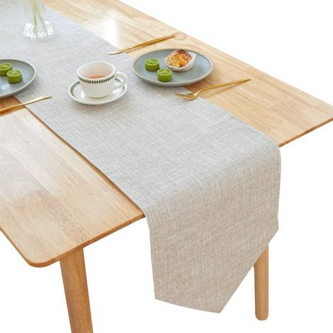 Camino de mesa textil - Camino de mesa - Sackline de poliéster beige 30x180 cm - 1 pieza - Para el hogar y fiestas Beige (1/5)