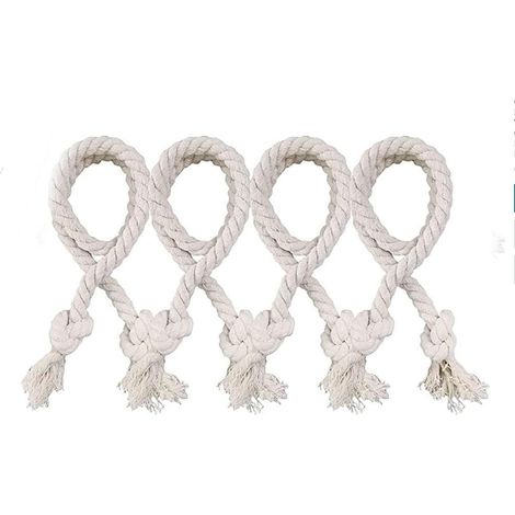 Lot de 2 paires d'embrasses de rideaux avec cordon réglable longueur 80 cm pour décoration intérieure maison chambre et bureau couleur blanche (1/5)