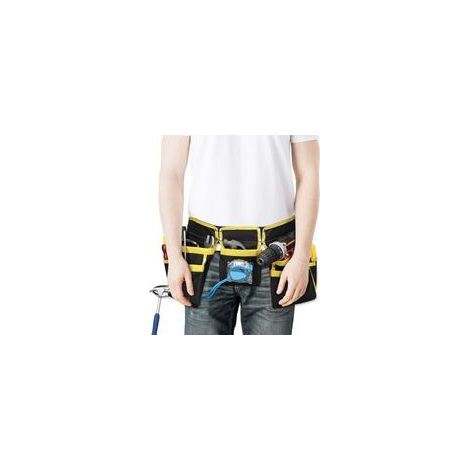 Cinturón de herramientas ajustable de tela Oxford – 11 bolsillos y 2 anillas para martillo – Longitud 21'-43' – Para electricistas y aficionados al bricolaje (1/5)