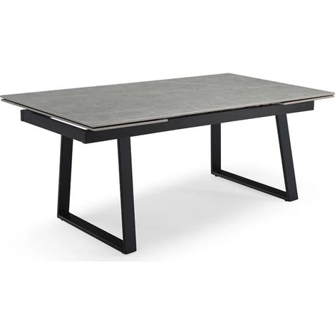 Table extensible 180/260 cm céramique gris marbré pieds luge - ARIZONA 02 (1/5)
