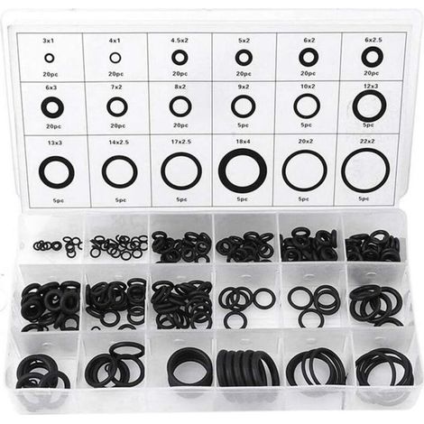 225pcs 18 Tailles étanchéité en Caoutchouc Joint Torique Rondelle Assortiment Set Pour la Réparation Automobile de Véhicule de Voiture (1/4)