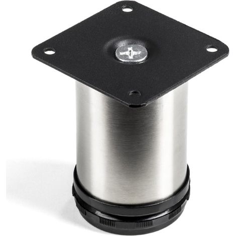 4er Set Möbelfuß JIMMY Ø 50 mm Höhe 80 mm Edelstahl gebürstet (1/5)