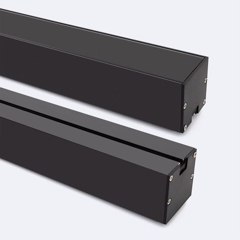 Profilo Alluminio a Sospensione XL 50x50 per Striscia LED fino a 45mm con Copertura Continua Nero 2 m Nero traslucido (1/5)