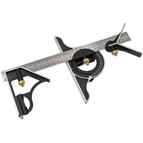 Équerre multifonction réglable de 300 mm, kit de mesure robuste, rapporteur de précision, règle d'angle, équerres de menuiserie (1/4)