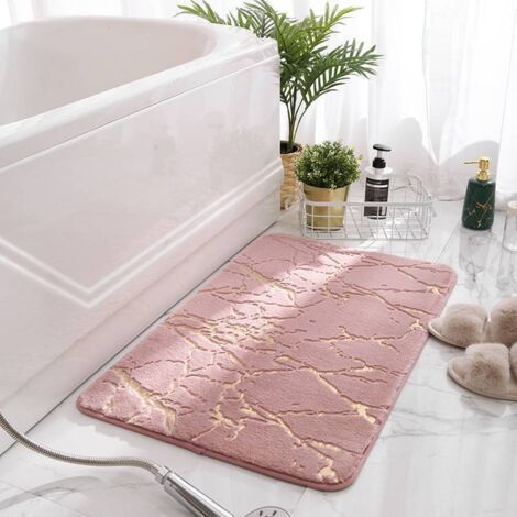 Tapis de Bain Super Absorbant Douche Salle de Bain Tapis Soft Toilette Plancher Faux Rabbit Tapis de Cheveux pour (Color : Pink Bath Mat. Specification : 80x120cm) (1/5)