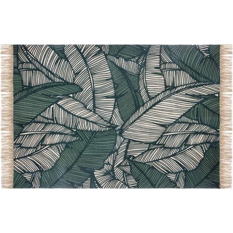 Tappeto Jungle in cotone verde 120x170cm - Atmosphera créateur d'intérieur