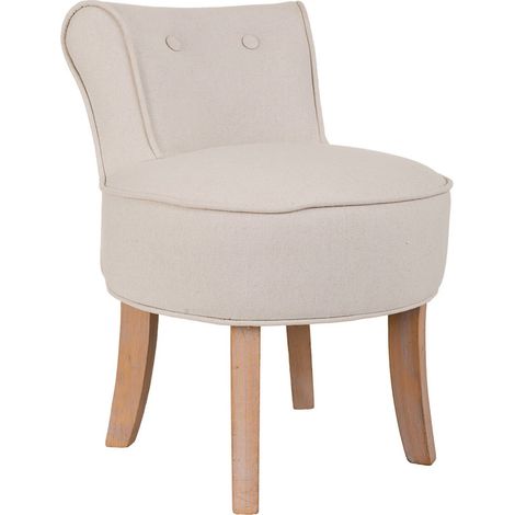 banquette en bois beige tapissée coton forme ronde élégante - beige naturel et bois clair (1/5)